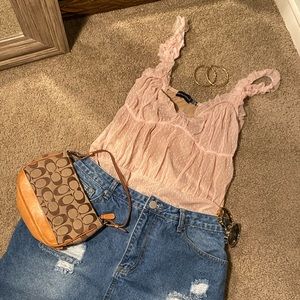 Blush Dobby Mesh Frill Bodysuit 🩱